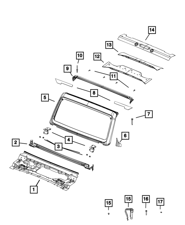 68666083AA - Body Sheet Metal Except Doors: Cowl Panel for Mopar Image