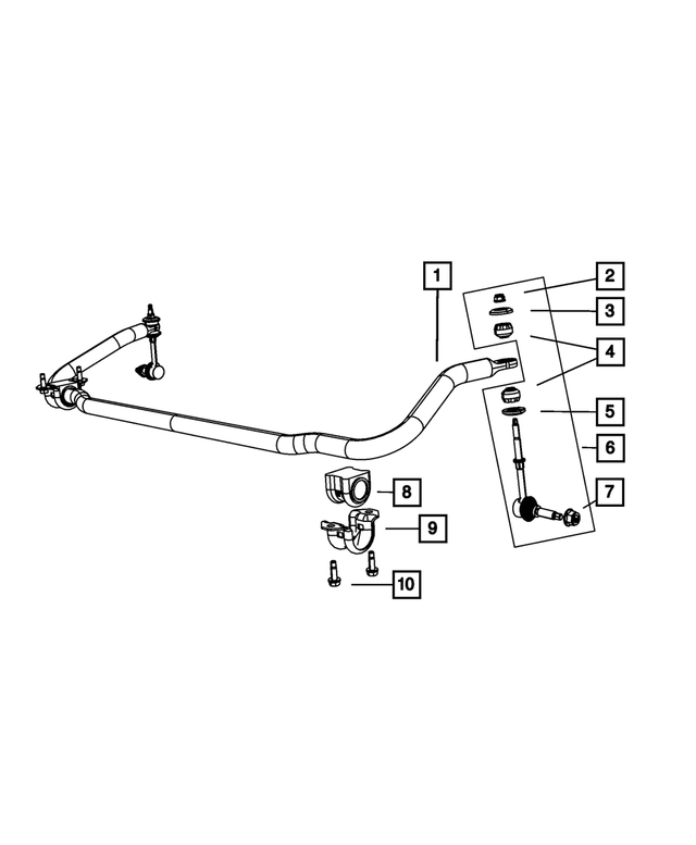 52855340AA - Front Suspension: Stabilizer Bar Grommet Retainer for Mopar Image image