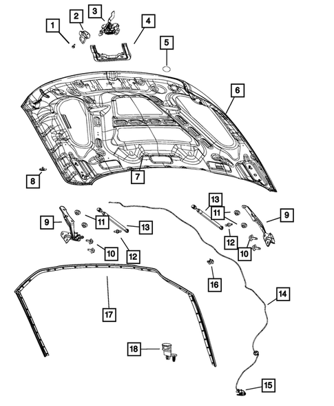 Hood and Hood Release for 2024 Ram 3500 #0