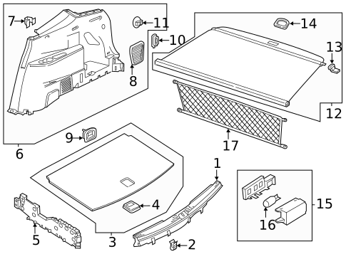 Interior Trim - Rear Body for 2018 Volkswagen Atlas #0