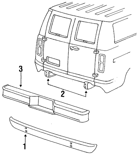 Bumper & Components - Rear for 1989 Ford E-150 Econoline Club Wagon #0