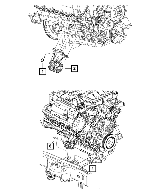 52090300AF - 4.7L Gas; Engine: Engine Mounting Bracket And Insulator for Mopar Image image