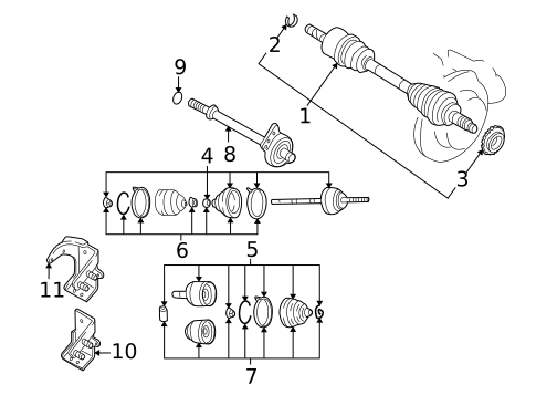 CV Components for 2009 Mazda Tribute #0