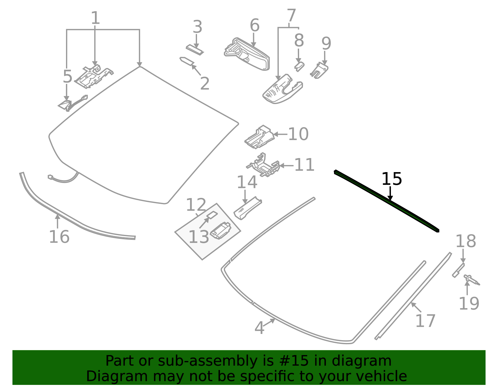 Genuine Official Toyota Windshield Molding part# 75533-48150 for
