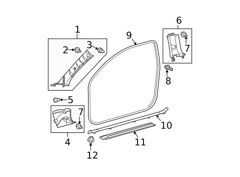 Interior Trim - Pillars for 2010 Scion tC #0
