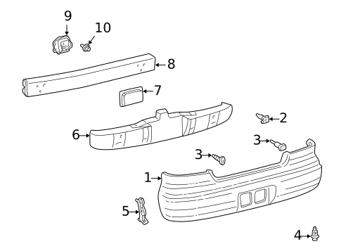Bumper & Components - Rear for 2002 Toyota Corolla #0