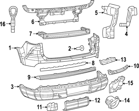 Bumper & Components - Rear for 2025 Jeep Grand Cherokee #0
