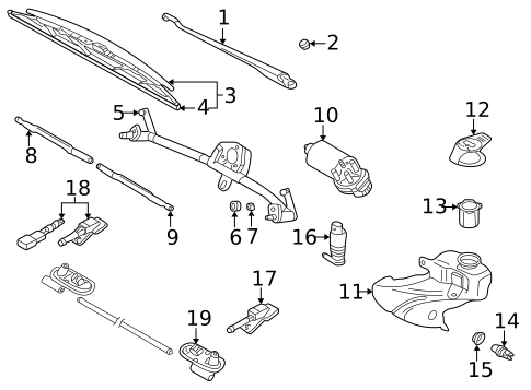 Wiper & Washer Components for 2001 Volkswagen Passat #0