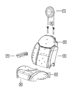 1VC88JW4AA - : Front Seat Cushion Cover, Right for Mopar Image