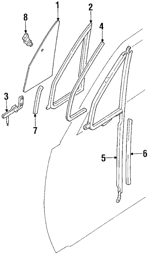 Vent Glass & Hardware for 1995 Toyota Pickup #0