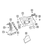 6XP12SA5AD - Interior Trim: D Pillar Molding, Right for Jeep: Grand Cherokee L Image
