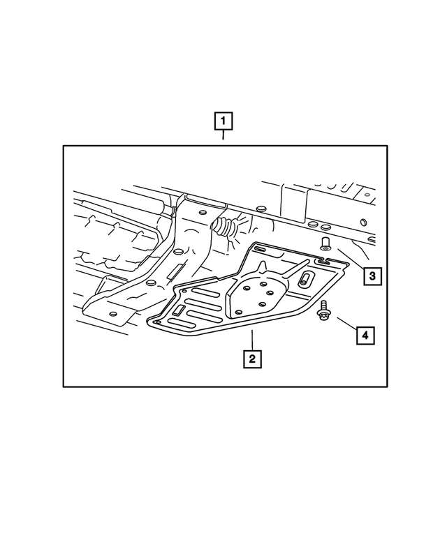 52128649AA - Mopar Accessories - Component Parts: Transfer Case Skid Plate for Jeep: Liberty Image