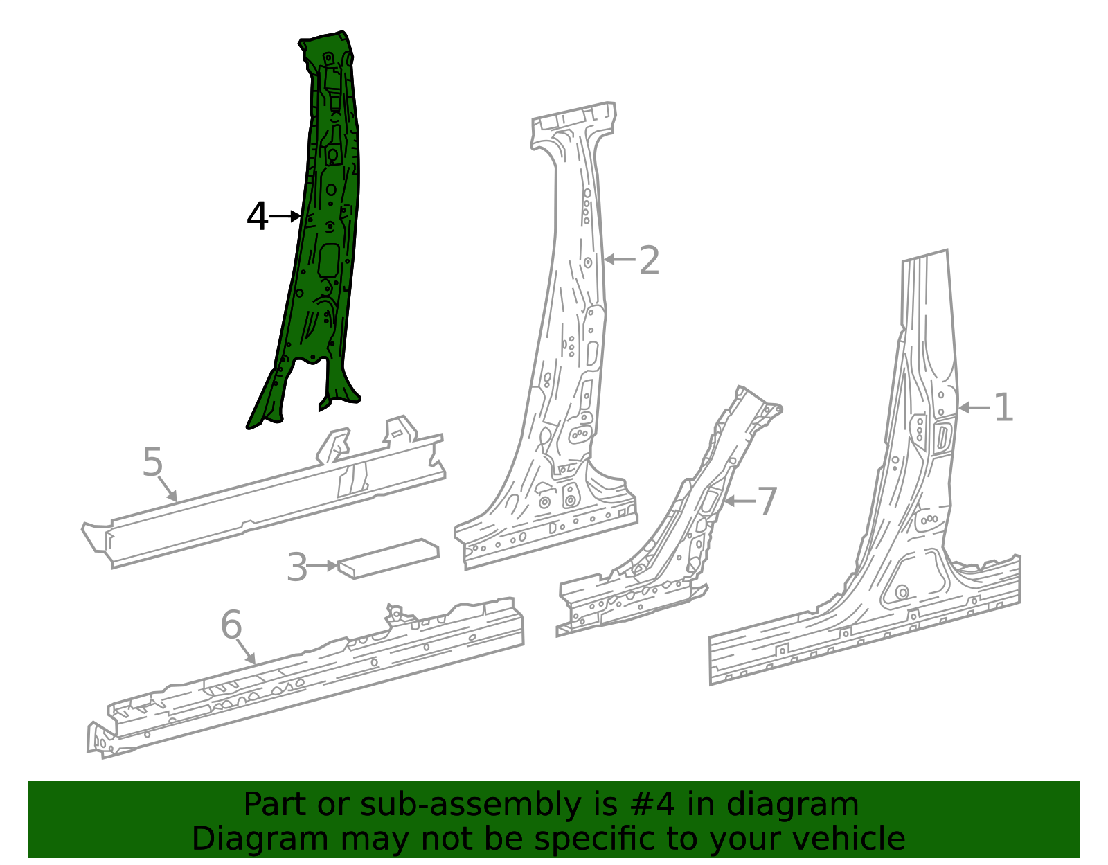 B-Pillar Assembly - Side Frame Structural Support | AutoNation Parts