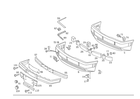 Front Bumper for 1993 Mercedes-Benz 300TE #2