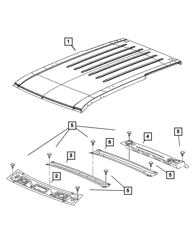 55394298AD - Body Sheet Metal Except Doors: Roof Panel for Mopar Image