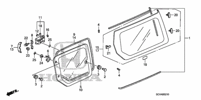Access Panel Glass  - Quarter Glass for 2010 Honda Element #0
