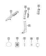 ZR27DX9AF - Interior Trim: B Pillar Upper Trim Panel, Left for Mopar Image