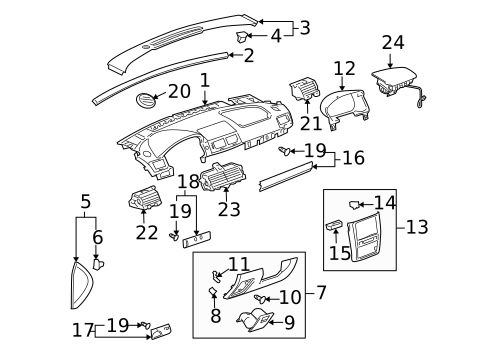 Instrument Panel Components for 2007 Chevrolet Cobalt #0