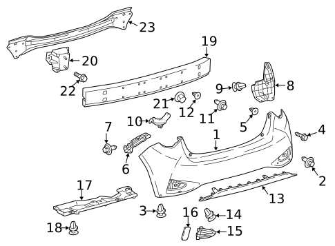 Bumper & Components - Rear for 2018 Toyota Yaris #0