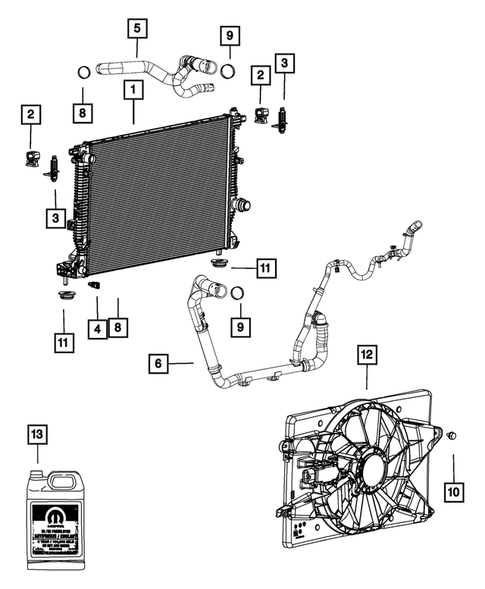 Radiator and Related Parts; Charge Air Cooler for 2014 Dodge Dart #3