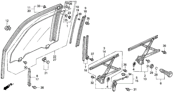 Door Glass for 1990 Honda Accord #0