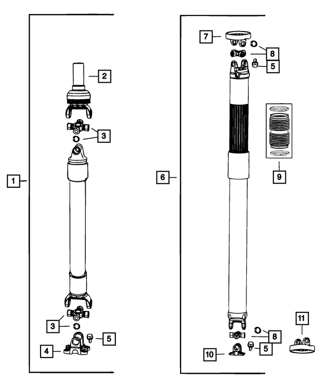 68034653AC - Differential and Drive Line: Drive Shaft for Mopar Image