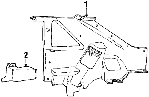 Interior Trim - Quarter Panels for 1986 Ford Mustang #1