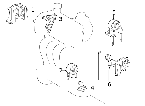 Engine & Trans Mounting for 2003 Toyota Echo #1