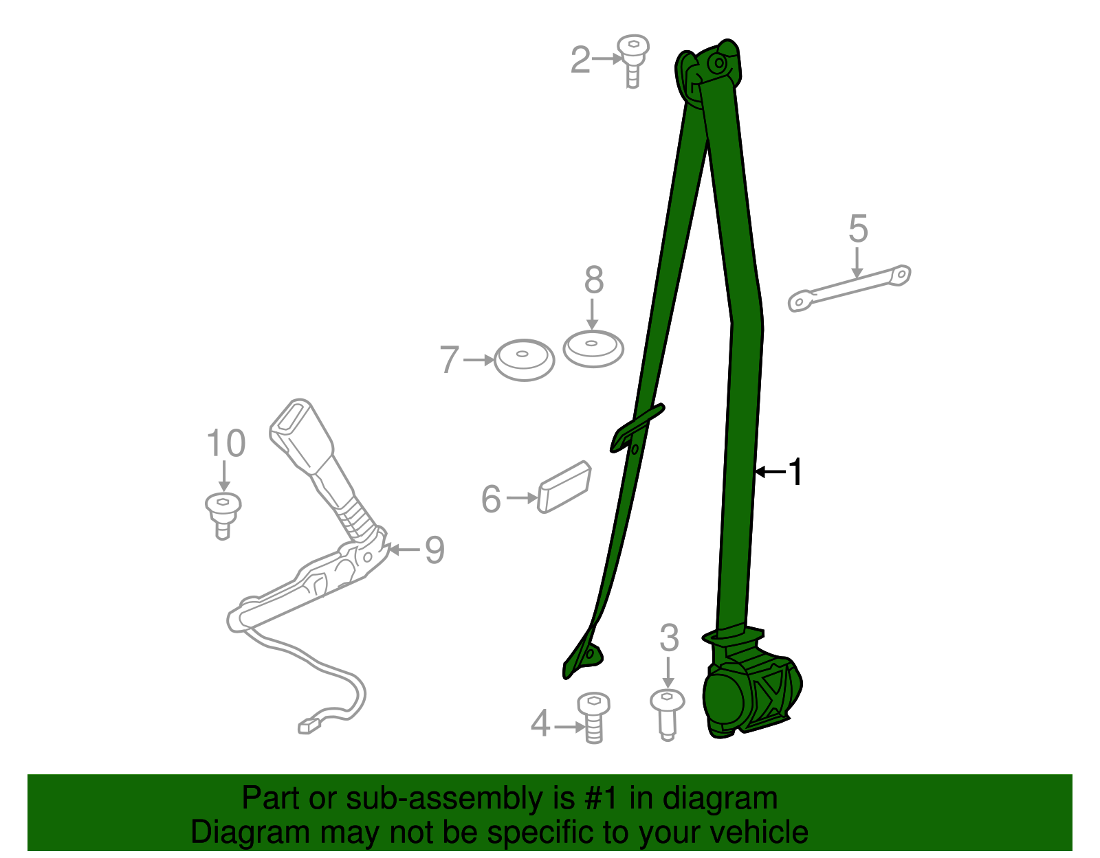 Belt & Retractor - BMW (72117338950)