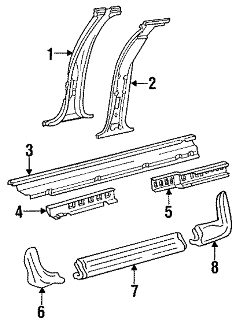 Center Pillar & Rocker for 1987 Pontiac Bonneville #0