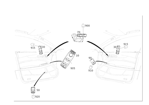 Switch in Front Door Lining for 2014 Mercedes-Benz CLS 63 AMG&reg; S #0
