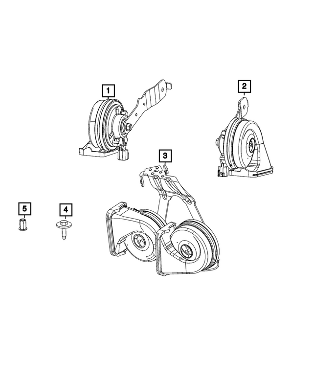 68421142AA - : Horn And Bracket for Mopar Image