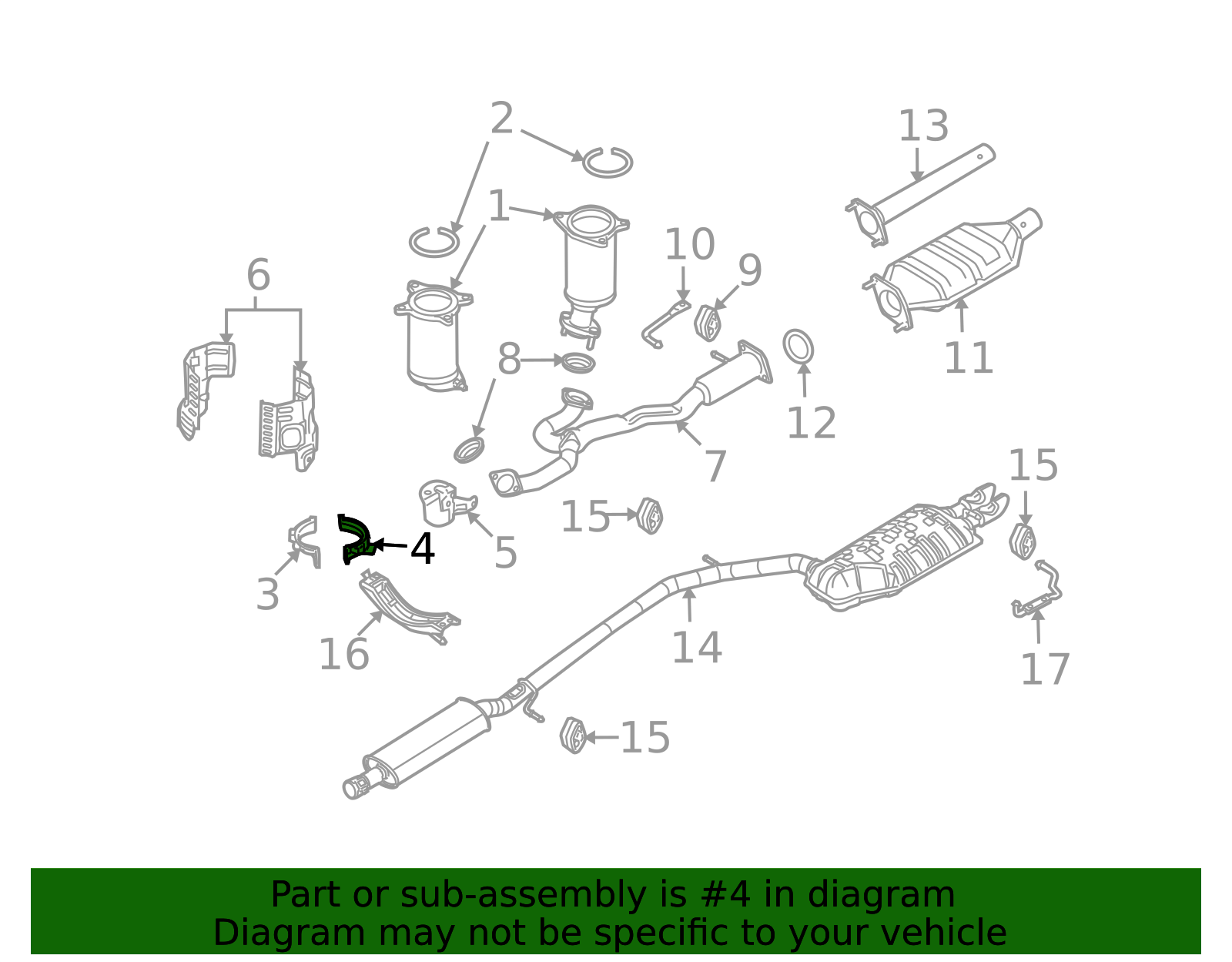 2007-2009 Ford | Catalytic Converter Rear Bracket | 7T4Z-5K291-AB ...