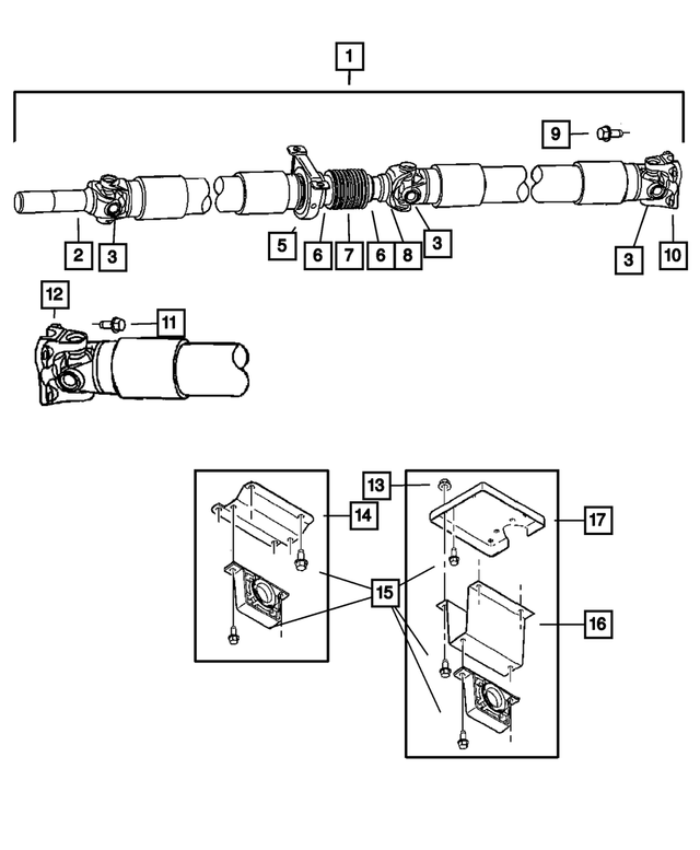 52853162AA - Propeller Shafts and U-Joints: Drive Shaft for Mopar Image