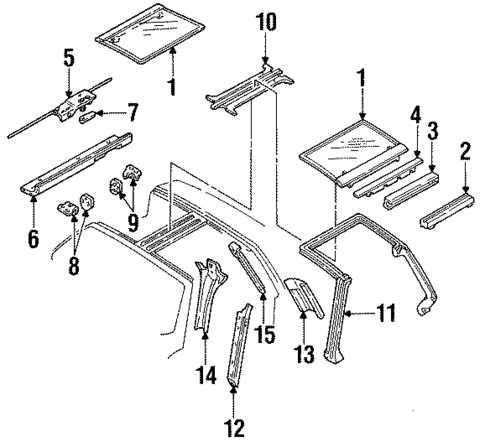 Glass & Hardware for 1992 Pontiac Firebird #0