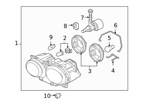 Headlamp Components for 2007 Jaguar Vanden Plas #1