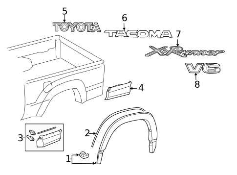 Exterior Trim - Pick UP Box for 2007 Toyota Tacoma #0