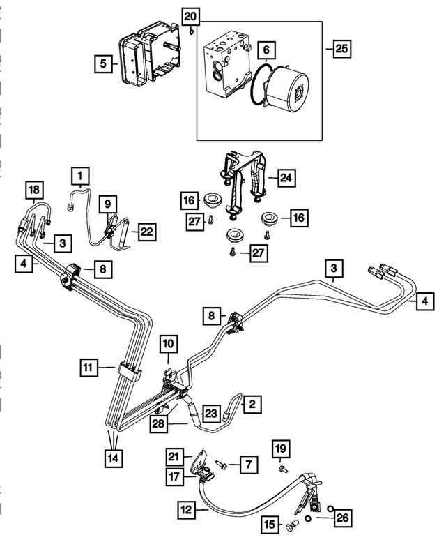 5290842AG - Brakes: Brake Hose, Right Front for Mopar Image image