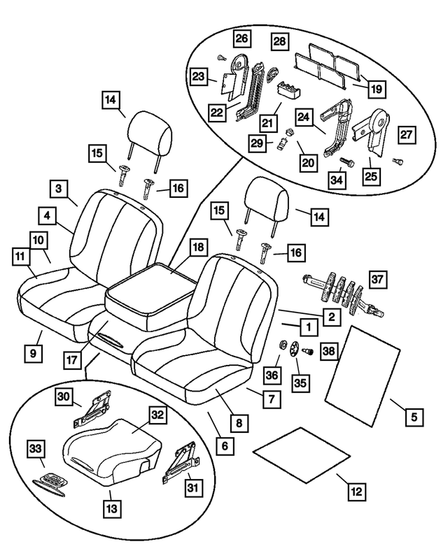 5183034AA - Interior Trim: Front Seat Frame for Mopar Image