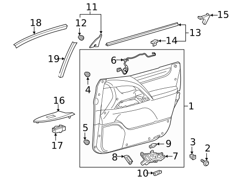 Interior Trim - Front Door for 2016 Lexus LX570 #0