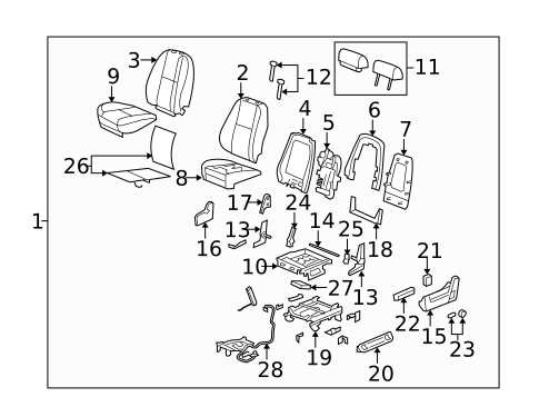 Front Seat Components for 2010 GMC Sierra 1500 #12