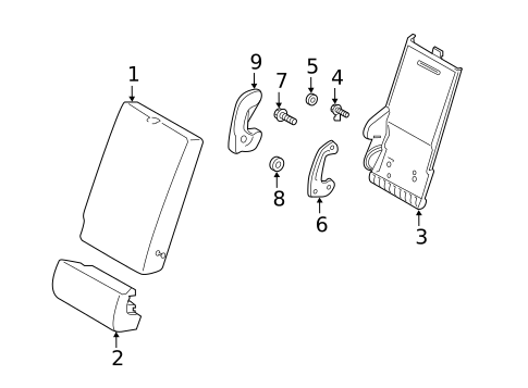 Rear Seat Components for 2020 Hyundai Santa Fe #0