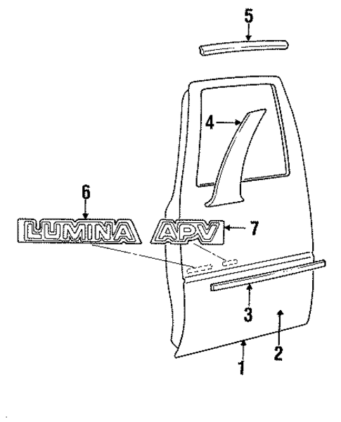 Door & Components for 1995 Chevrolet Lumina APV #0
