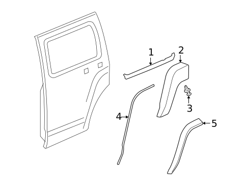 Exterior Trim - Rear Door for 2010 Hummer H3 #0