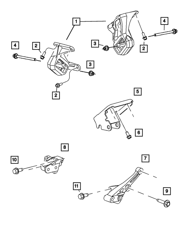 52855713AA - Engine Mounting: Engine Mount Insulator, Left for Mopar Image image