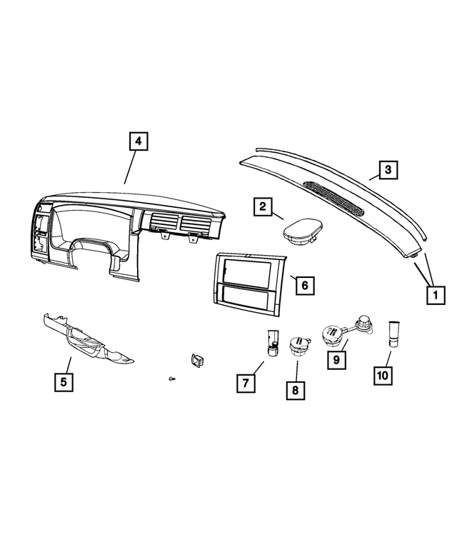 5HM59ZJ8AC - Interior Trim: Defroster Grille for Mopar Image image