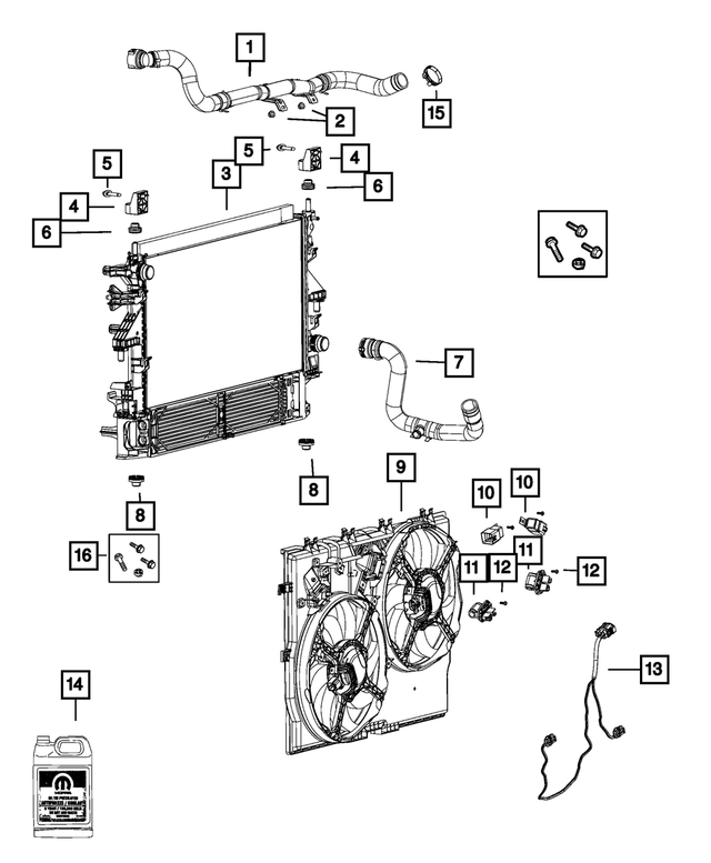 6106297AA - Cooling: Hex Flange Head Bolt for Mopar Image