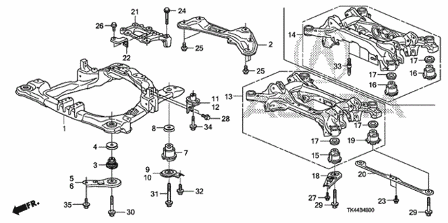 Front Sub Frame - Rear Beam for 2011 Acura TL #0