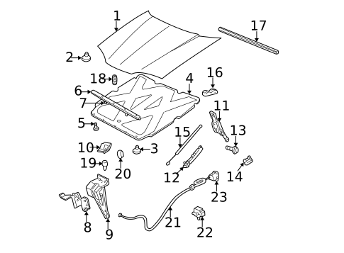Hood & Components for 2003 Chevrolet Impala #0