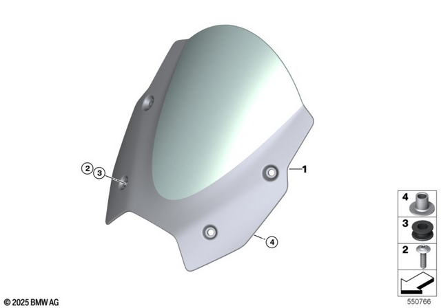 77335A73D43 - Frame and Mounting Parts: Windscreen Coated -  for BMW-Motorrad Image
